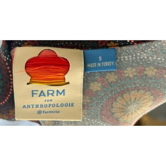 Farm Rio Mermaid Skirt Small Brown Abstract Ruffled Cordoba Wrap Boho Western - Picture 12 of 12